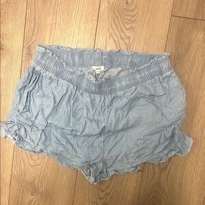 Light Blue Ruffled Shorts